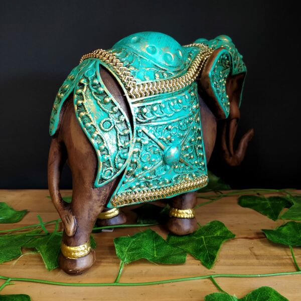ELEFANTE MANTO TURQUESA 20CM - Imagem 3