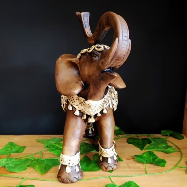ELEFANTE MANTO FLORIDO BRANCO 30CM - Imagem 3