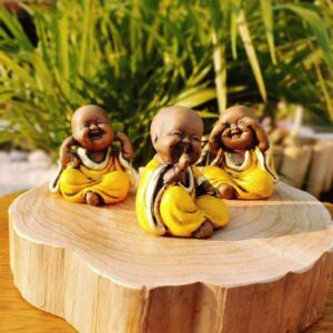 TRIO DE BUDAS BABY ENVELHECIDO C/ AMARELO 8CM