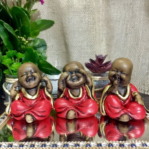 TRIO DE BUDAS BABY ENVELHECIDO C/ VERMELHO 8CM - Imagem 2