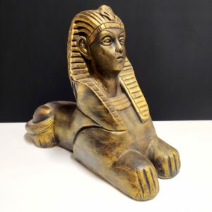 IMAGEM EM GESSO ESFINGE DE GIZE DOURADA 19CM
