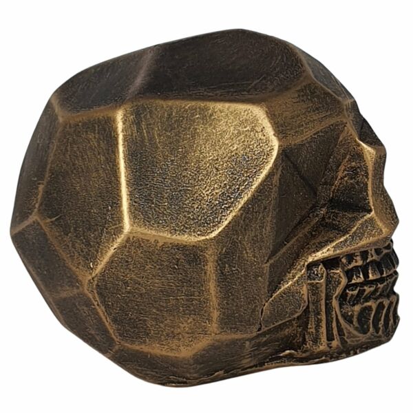 CAVEIRA GEOMÉTRICA EM RESINA DOURADA 11CM - Imagem 2