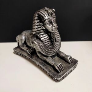 IMAGEM EM GESSO ESFINGE DO EGITO PRATA 12CM