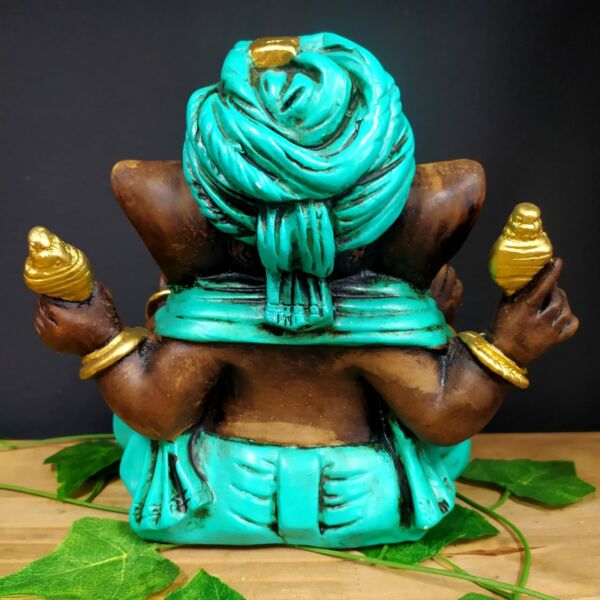 GANESHA COM TURBANTE TURQUEZA 20CM - Image 2