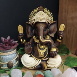 GANESHA P ENVELHECIDA COM BRANCO 20CM