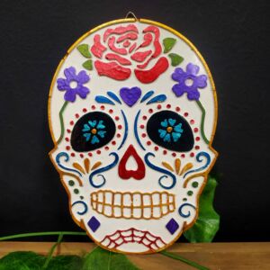 MANDALA EM RESINA CAVEIRA MEXICANA 17 CM