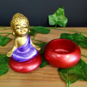 PORTA OBJETOS EM RESINA BUDA ZEN ROXO 12CM
