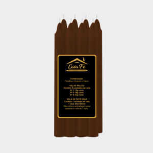 VELA  PALITO N8 MARROM 256G - CASA FÉ