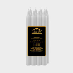 VELA PALITO N8 BRANCA 256G - CASA FÉ