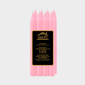 VELA PALITO N8 ROSA 256G - CASA FÉ