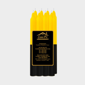 VELA PALITO N8 BICOLOR AMARELO COM PRETO 256G - CASA FÉ