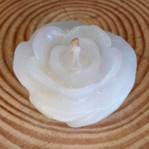 VELA DECORATIVA ROSINHA 20G BRANCA 5CM