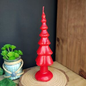 VELA DECORATIVA PINHEIRINHO DE NATAL VERMELHO 20CM