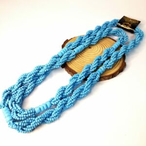 BRAJÁ TRANÇADO AZUL CLARO LEITOSO E FIRMAS