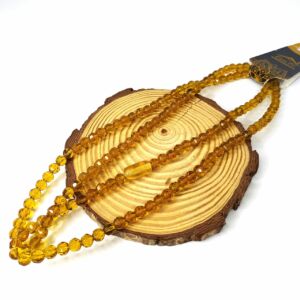 FIO DE CONTAS COM 147 CONTAS + FIRMA AMARELO DOURADO CRISTAL
