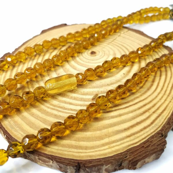 FIO DE CONTAS COM 147 CONTAS + FIRMA AMARELO DOURADO CRISTAL - Image 2