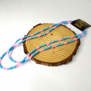 GUIA DE MIÇANGÃO ROSA COM AZUL CLARO LEITOSO