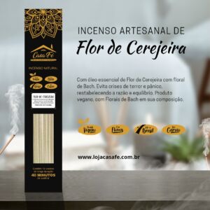 INCENSO NATURAL FLOR DE CEREJEIRA CX C/10 - CASA FÉ
