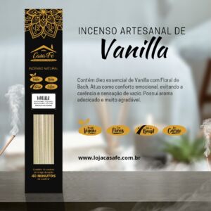 INCENSO NATURAL VANILLA CX C/10 - CASA FÉ