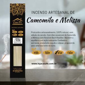 INCENSO NATURAL CAMOMILA E MELISSA CX C/10 - CASA FÉ