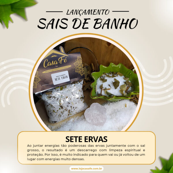 SAIS DE BANHO SETE ERVAS 160G - CASA FÉ - Image 2