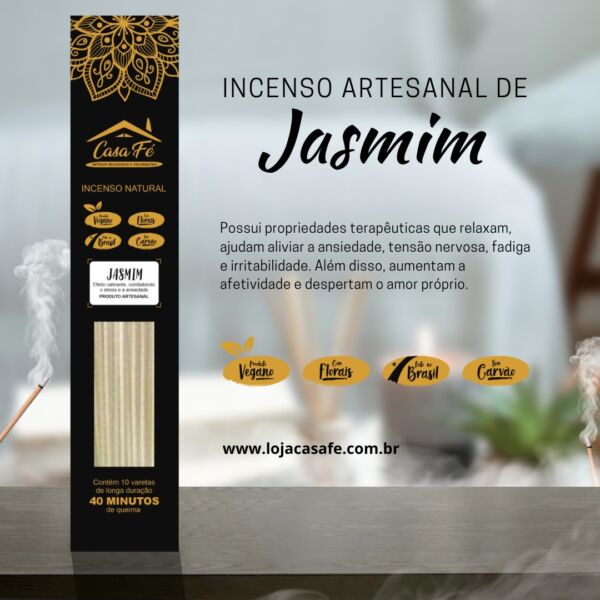 INCENSO NATURAL JASMIM CX C/10 - CASA FÉ