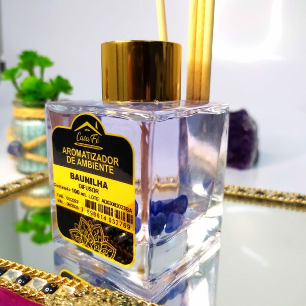 DIFUSOR DE VARETAS BAUNILHA COM QUARTZO AZUL 100ML  - CASA FÉ - Image 2