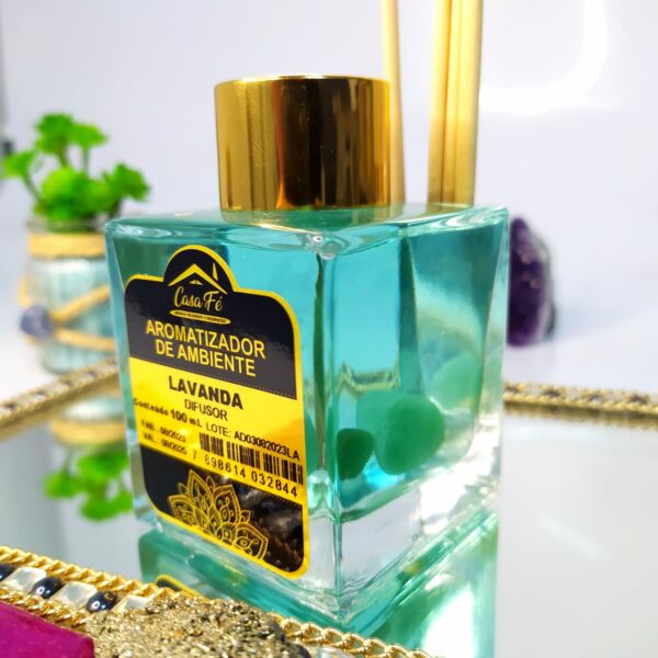 DIFUSOR DE VARETAS LAVANDA COM QUARTZO VERDE 100ML  - CASA FÉ - Image 2