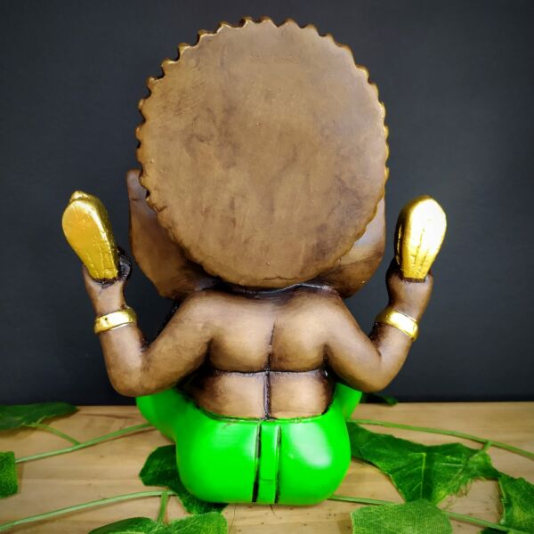 GANESHA P ENVELHECIDA COM VERDE 20CM - Image 3
