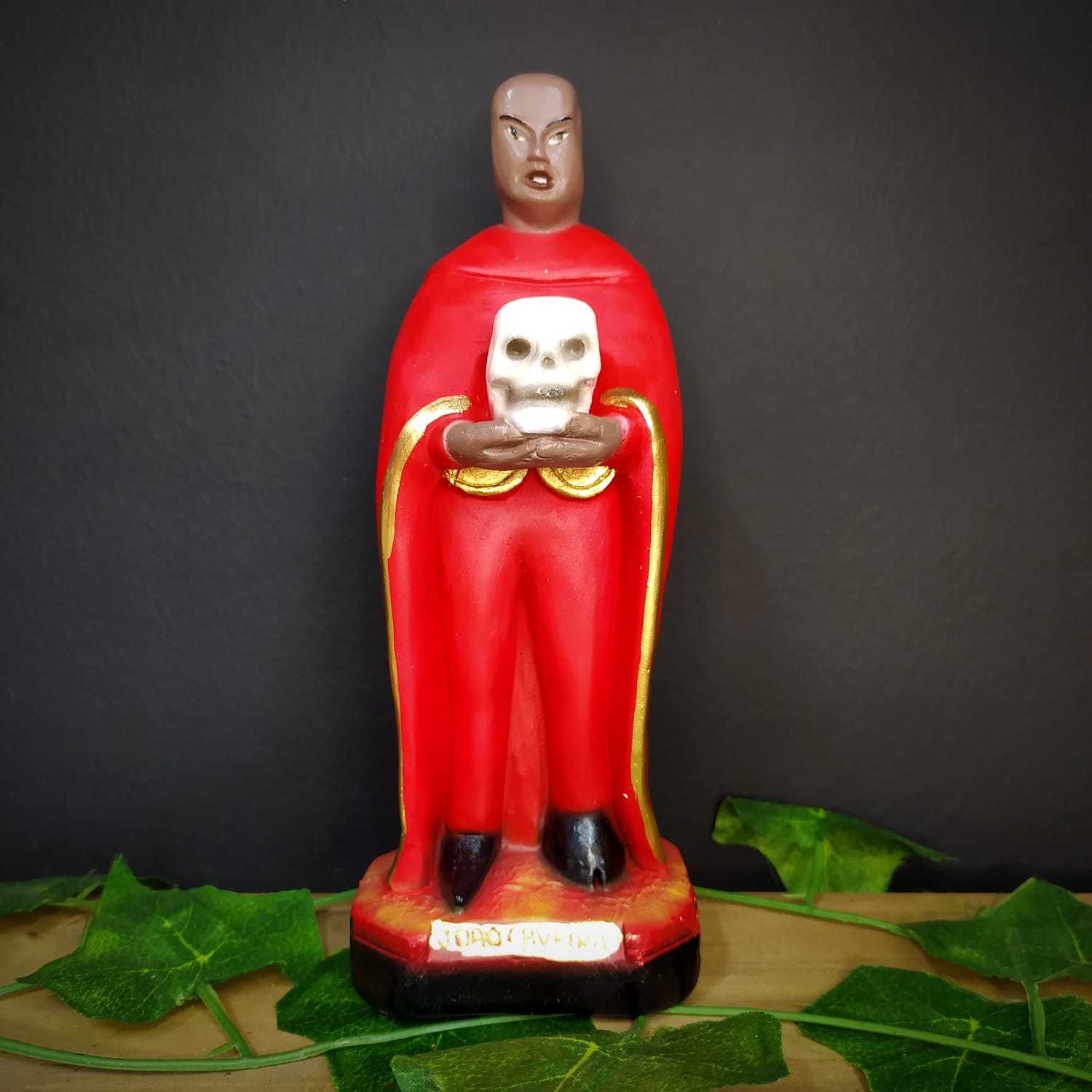 IMAGEM EM GESSO EXU JOÃO CAVEIRA 21CM