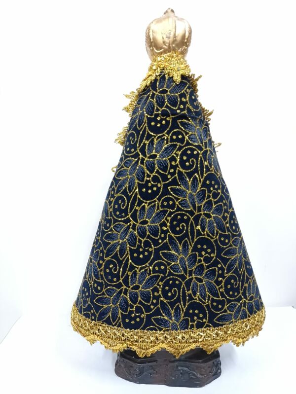 IMAGEM EM GESSO NOSSA SENHORA APARECIDA COM MANTO DE VELUDO 40CM - Imagem 6
