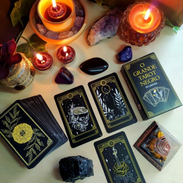 TAROT O GRANDE TAROT NEGRO 78 CARTAS E MANUAL EXPLICATIVO - Imagem 5
