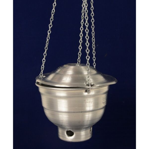 TURIBULO DEFUMADOR DE ALUMINIO COM CORRENTES GRANDE 15CM - Image 2