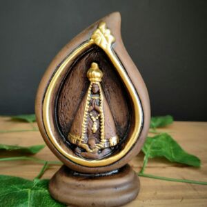 IMAGEM EM GESSO GOTA NOSSA SENHORA APARECIDA ENVELHECIDA 13 CM