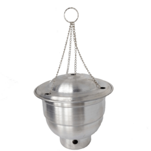 TURIBULO DEFUMADOR DE ALUMINIO COM CORRENTES PEQUENO 10CM
