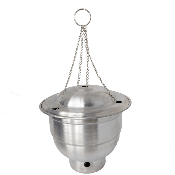 TURIBULO DEFUMADOR DE ALUMINIO COM CORRENTES MÉDIO 12CM