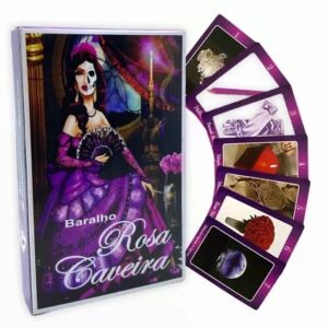 TAROT BARALHO DA ROSA CAVEIRA 36 CARTAS E LIVRETO EXPLICATIVO