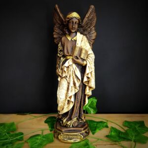 IMAGEM EM GESSO ARCANJO SÃO GABRIEL ROUPA BRANCA 33CM