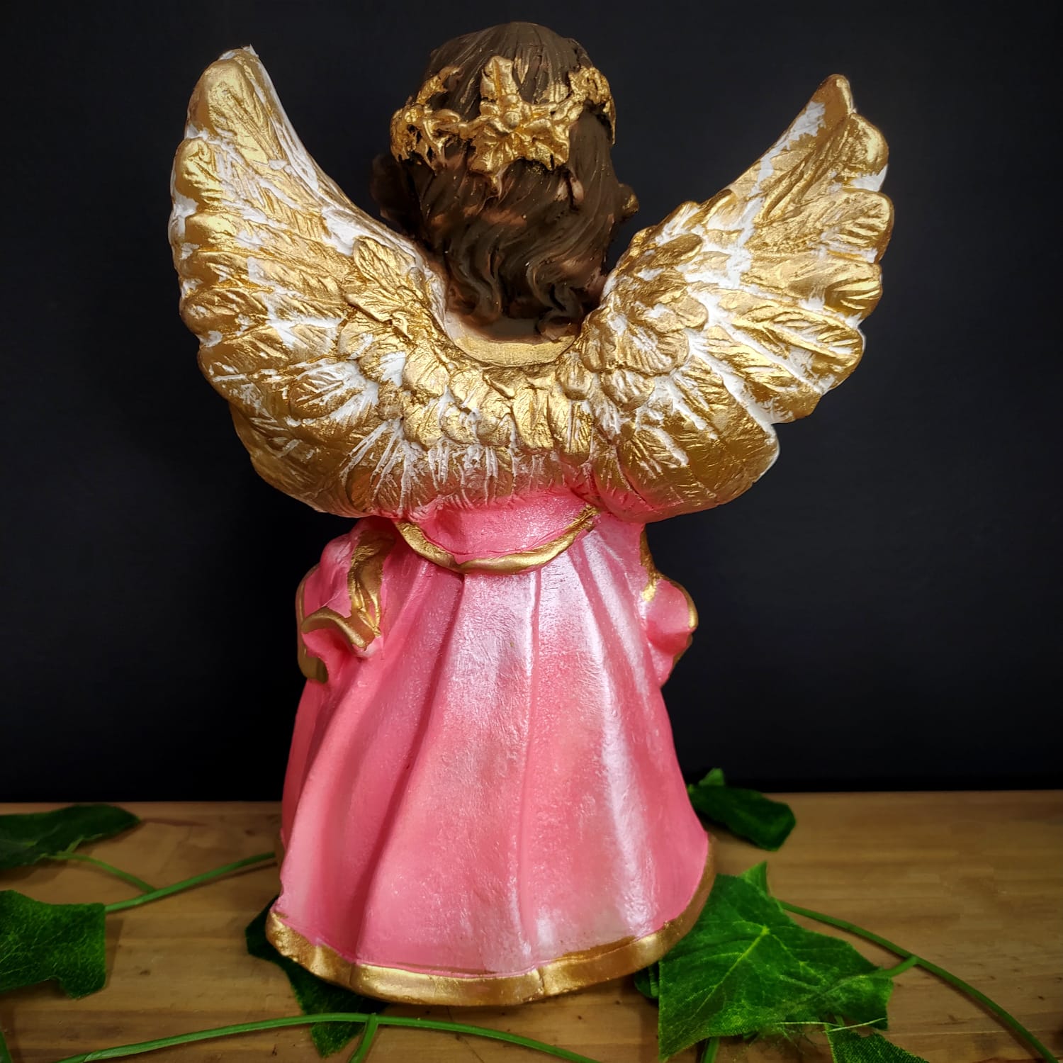 IMAGEM EM GESSO ANJINHO DA GUARDA ROSA 23CM - Imagem 2