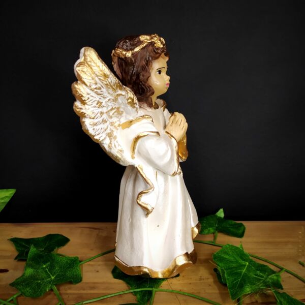 IMAGEM EM GESSO ANJINHO DA GUARDA BRANCO 23CM - Image 2