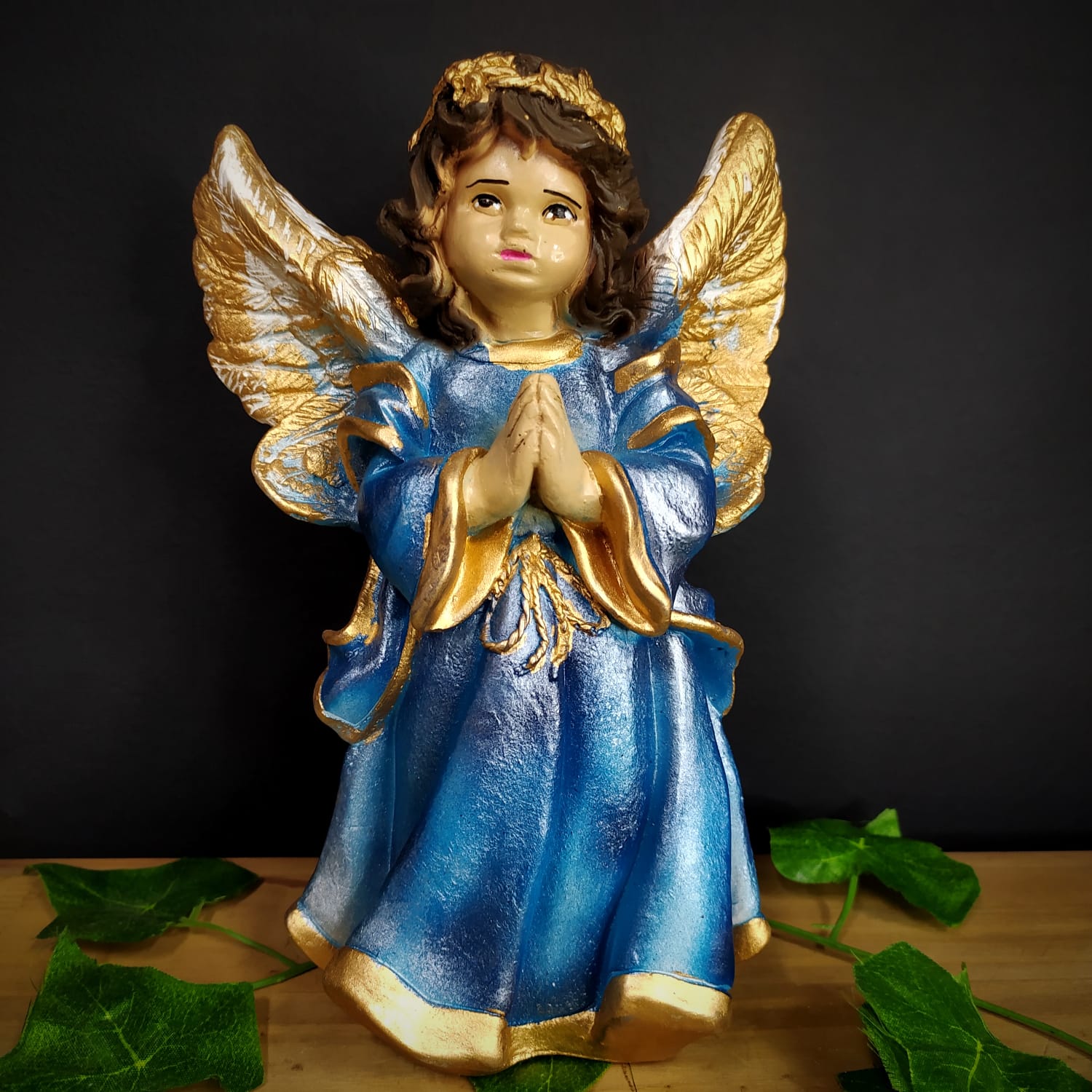 IMAGEM EM GESSO ANJINHO DA GUARDA AZUL 23CM