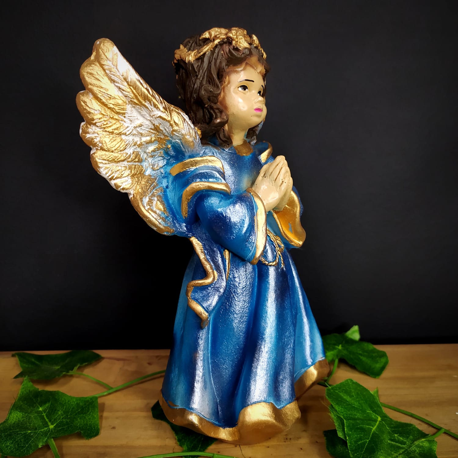 IMAGEM EM GESSO ANJINHO DA GUARDA AZUL 23CM - Imagem 3