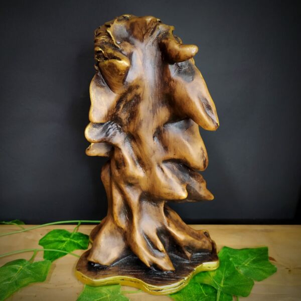 IMAGEM EM GESSO BUSTO DE ÁGUIA ENVELHECIDA COM DOURADO 27CM - Image 4