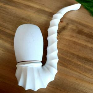 CACHIMBO DE MADEIRA BRANCA COM CABO TRABALHADO