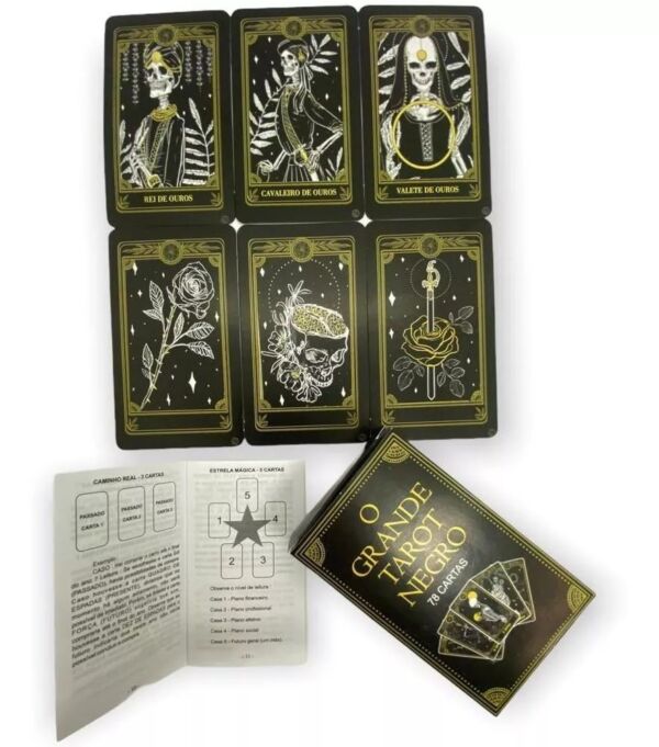 TAROT O GRANDE TAROT NEGRO 78 CARTAS E MANUAL EXPLICATIVO - Imagem 2