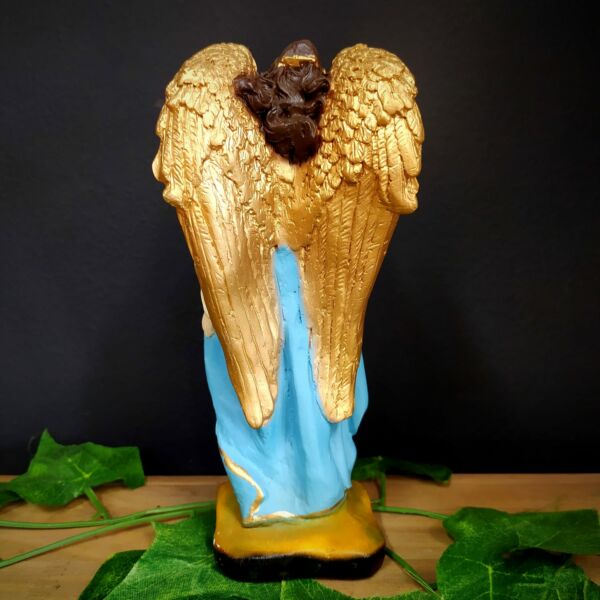 IMAGEM EM GESSO ARCANJO SÃO RAFAEL COM ASAS DOURADAS 18CM - Image 3