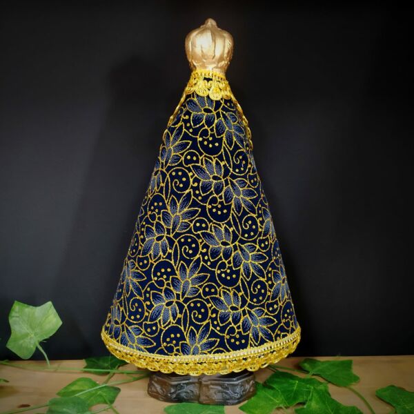 IMAGEM EM GESSO NOSSA SENHORA APARECIDA COM MANTO DE VELUDO 40CM - Imagem 2