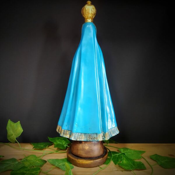IMAGEM EM GESSO NOSSA SENHORA APARECIDA COM ANJO MANTO AZUL 39CM - Imagem 2