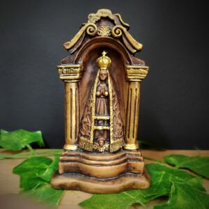 CAPELA EM GESSO NOSSA SENHORA APARECIDA 14CM