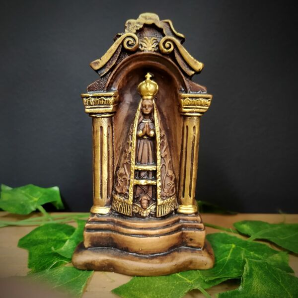 CAPELA EM GESSO NOSSA SENHORA APARECIDA 14CM
